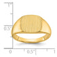 14k Yellow Gold 12x12mm Men's Satin Top Cushion Signet Ring