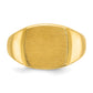 14k Yellow Gold 14x14mm Men's Cushion Signet Ring