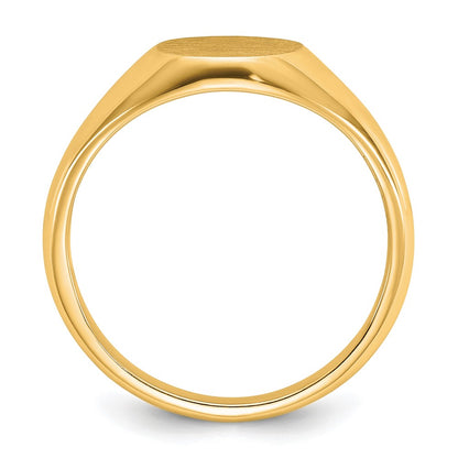 14k Yellow Gold 12x10mm Men's Round Signet Ring