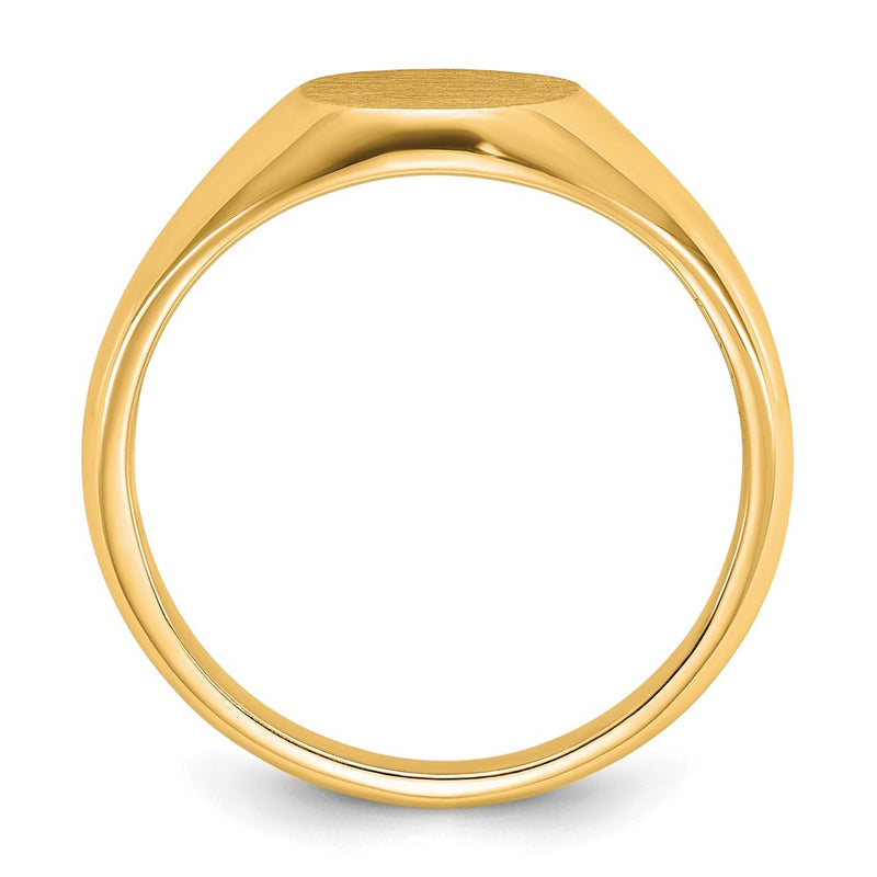 14k Yellow Gold 12x10mm Men's Round Signet Ring