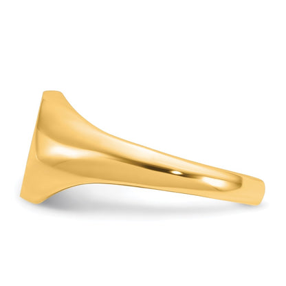 14k Yellow Gold 12x10mm Men's Round Signet Ring