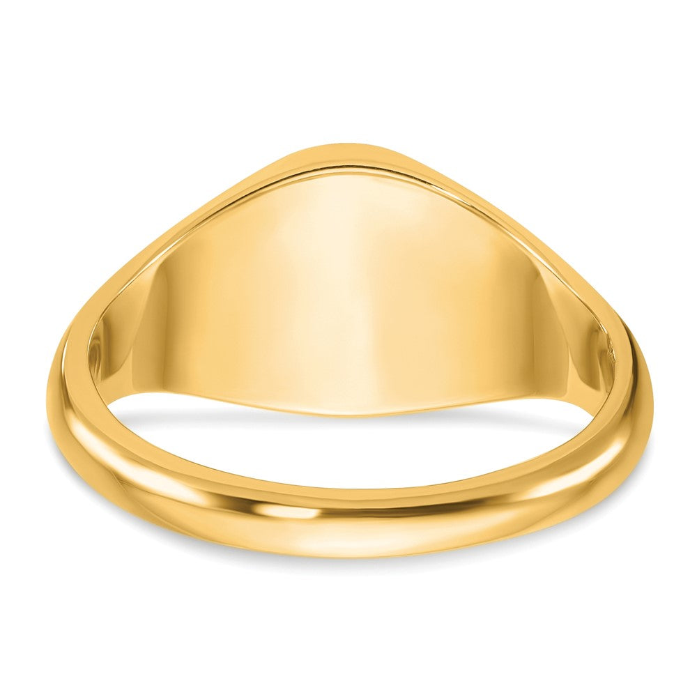 14k Yellow Gold 12x10mm Men's Round Signet Ring