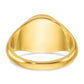 14k Yellow Gold 14x12mm Men's Round Signet Ring