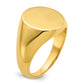 14k Yellow Gold 16x14mm Men's Round Signet Ring