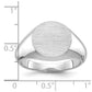 14k White Gold 16x14mm Men's Round Signet Ring