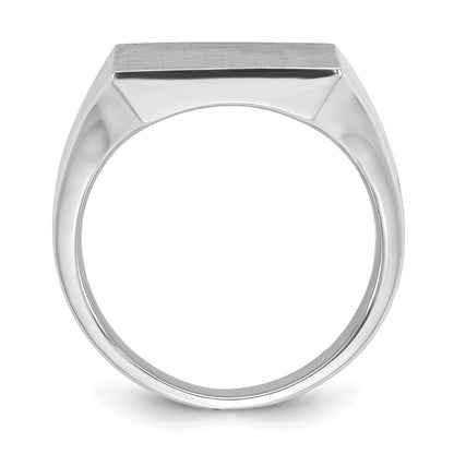 14k White Gold 16x16mm Men's Square Signet Ring
