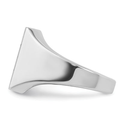 14k White Gold 16x16mm Men's Square Signet Ring