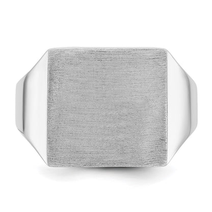 14k White Gold 16x16mm Men's Square Signet Ring