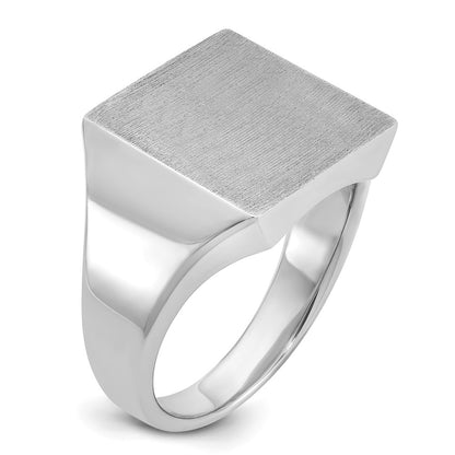 14k White Gold 16x16mm Men's Square Signet Ring