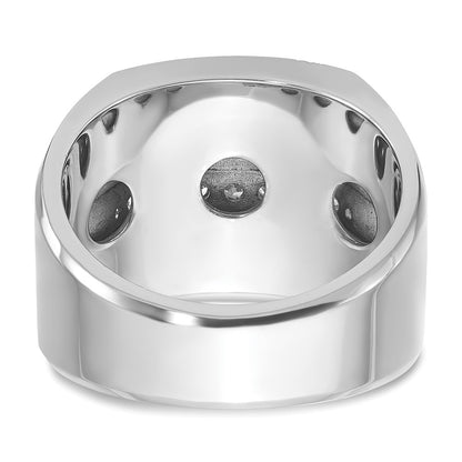 14k White Gold Men's Four-row 1.5 carat Diamond Complete Ring