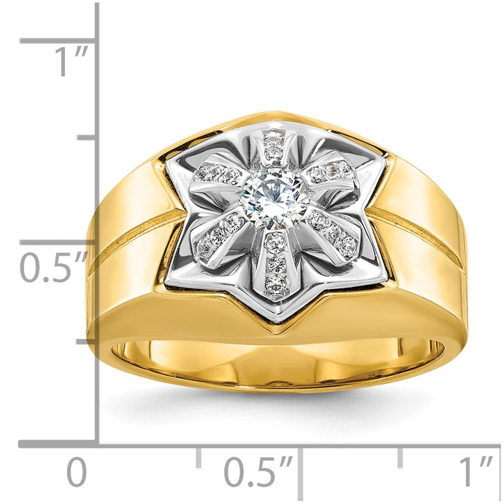 14k Two-tone Gold Men's 3/8 carat Diamond Complete Ring