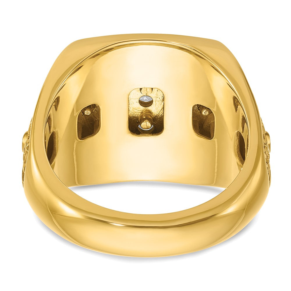 14k Two-tone Gold Men's Enameled 1 carat Diamond Complete Ring