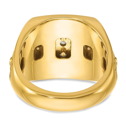 14k Two-tone Gold Men's Enameled 1 carat Diamond Complete Ring