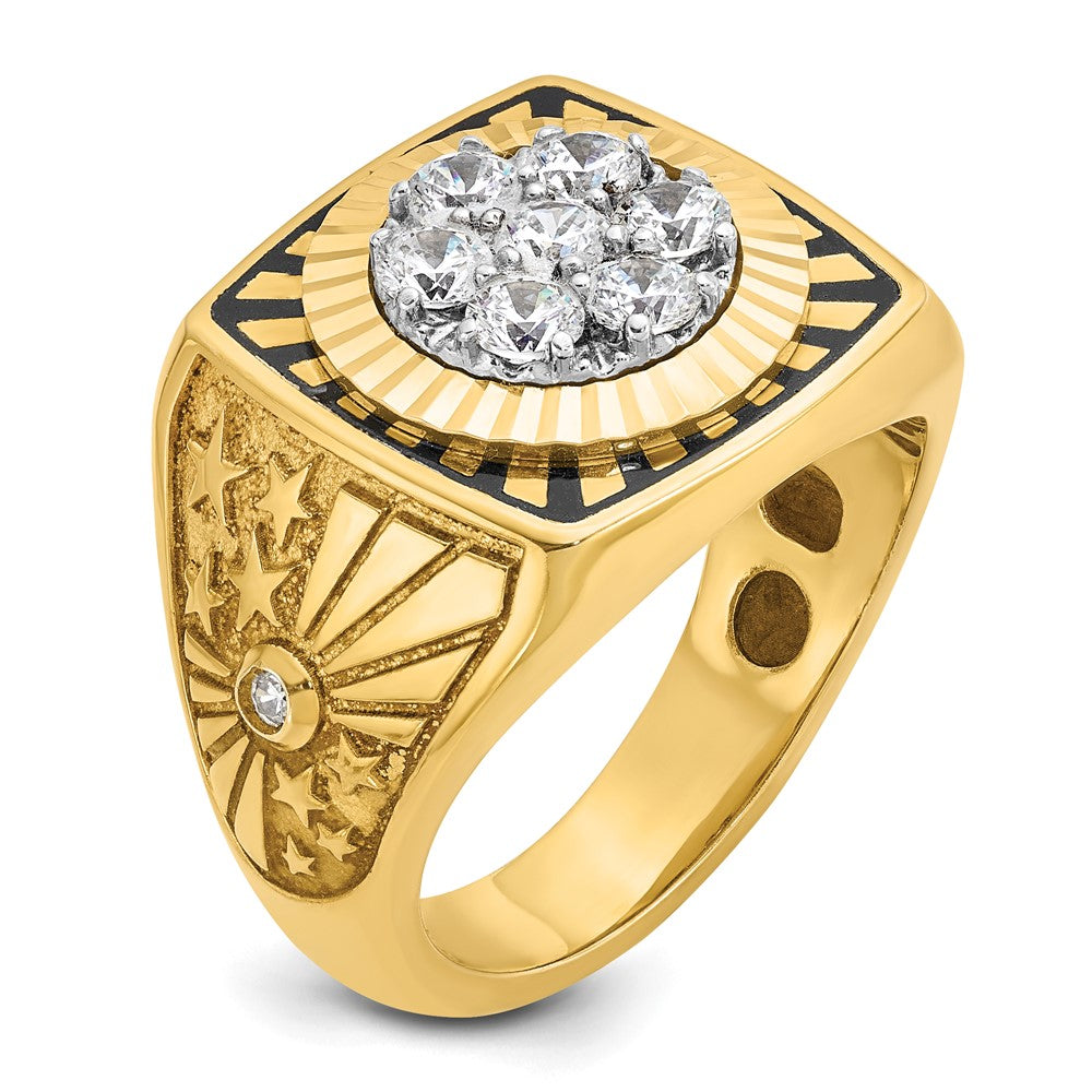 14k Two-tone Gold Men's Enameled 1 carat Diamond Complete Ring