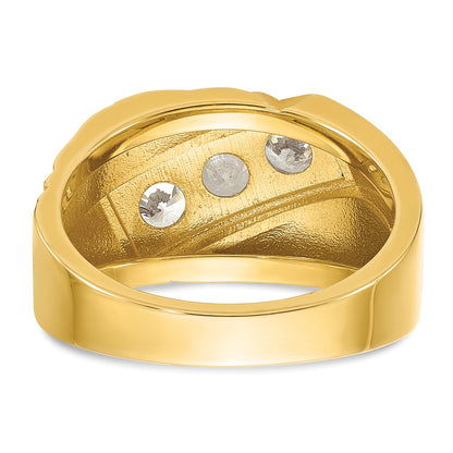 14k Yellow & Rhodium Gold with White Rhodium Men's 1 carat Diamond Complete Ring