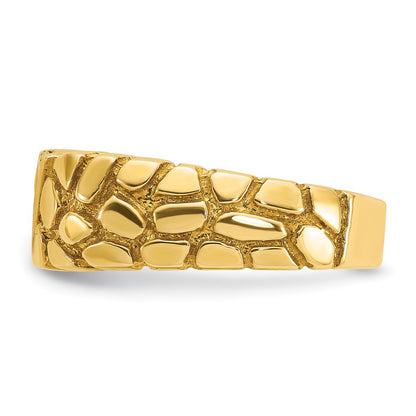 14k Yellow Gold Men's 1/4 carat Diamond Nugget Complete Ring