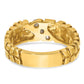 14k Yellow Gold Men's 1/4 carat Diamond Nugget Complete Ring