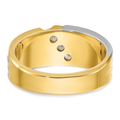 14k Two-tone Gold Men's 1/6 carat Diamond Complete Ring