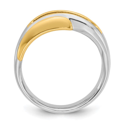 14k Two-tone Gold Men's 1/2 carat Diamond Complete Ring