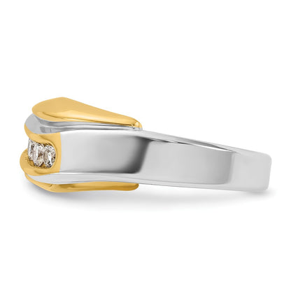 14k Two-tone Gold Men's 1/2 carat Diamond Complete Ring