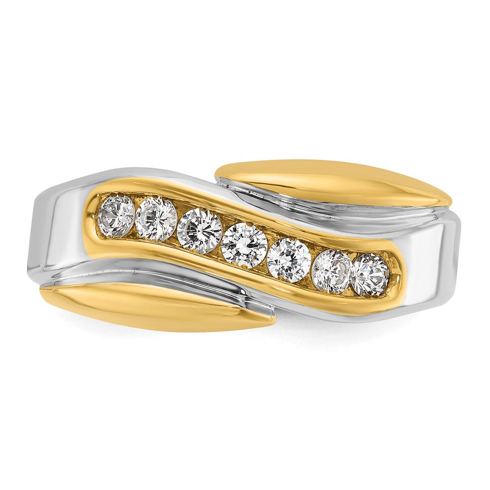 14k Two-tone Gold Men's 1/2 carat Diamond Complete Ring
