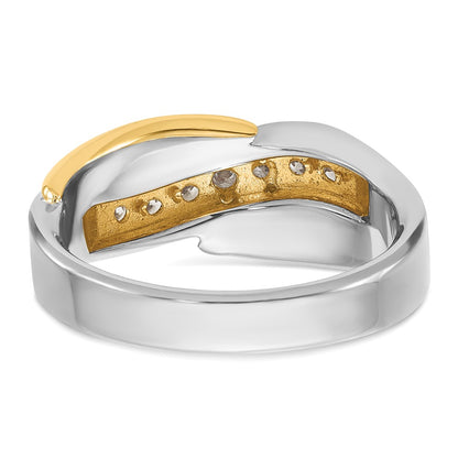 14k Two-tone Gold Men's 1/2 carat Diamond Complete Ring