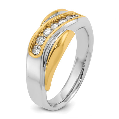 14k Two-tone Gold Men's 1/2 carat Diamond Complete Ring