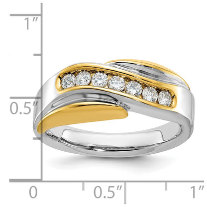 14k Two-tone Gold Men's 1/2 carat Diamond Complete Ring