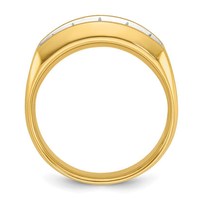 14k Yellow Gold Men's Satin Finish 1 carat Diamond Complete Ring