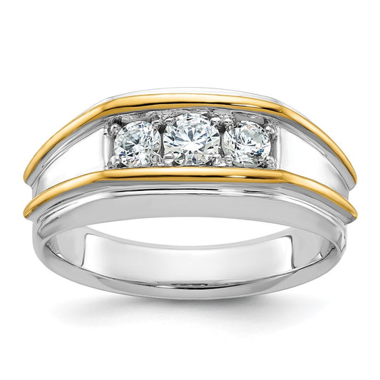 14k Two-tone Gold Men's 1/2 carat Diamond Complete Ring
