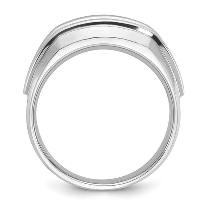 14k White Gold Men's 1 carat Diamond Complete Ring