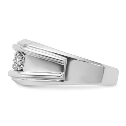 14k White Gold Men's 1 carat Diamond Complete Ring