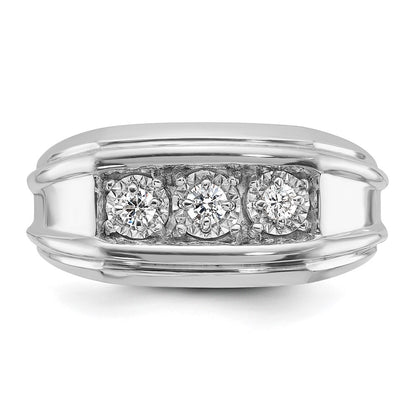 14k White Gold Men's 1 carat Diamond Complete Ring
