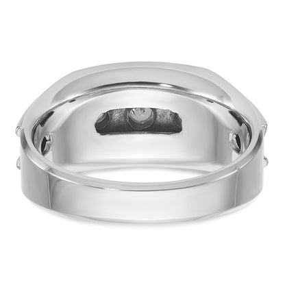 14k White Gold Men's 1 carat Diamond Complete Ring