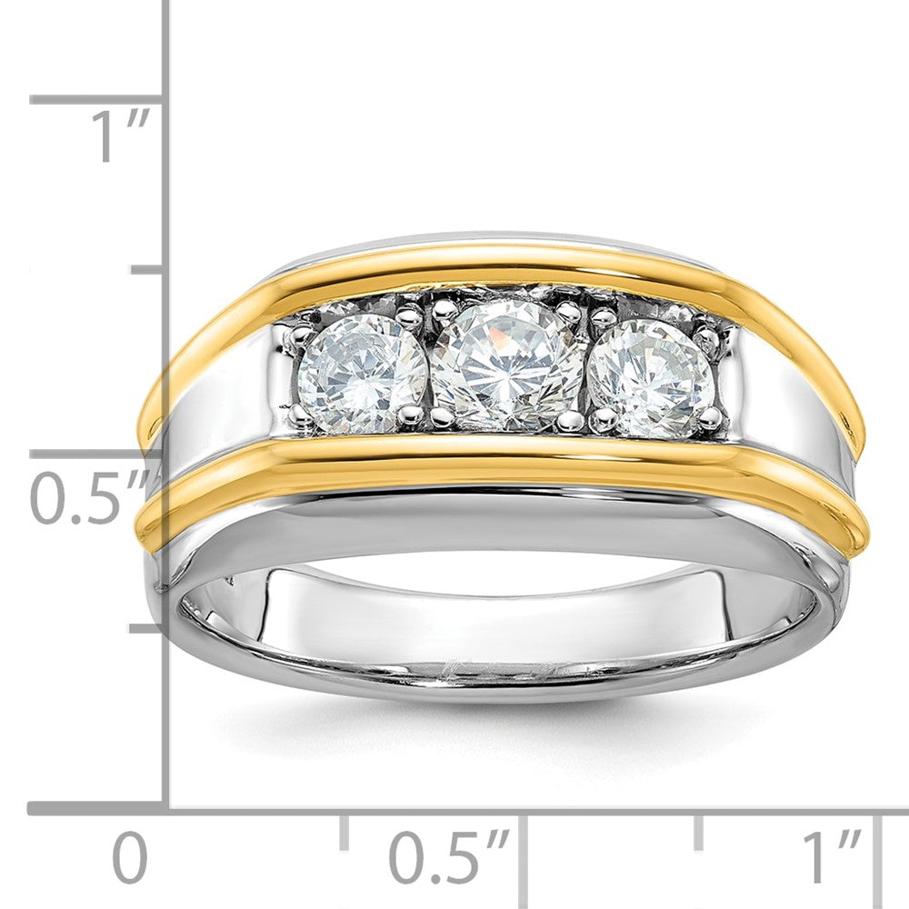 14k Two-tone Gold Men's 1 carat Diamond Complete Ring