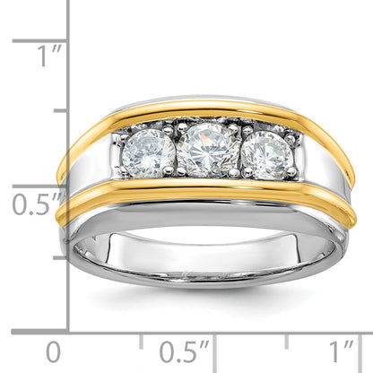 14k Two-tone Gold Men's 1 carat Diamond Complete Ring