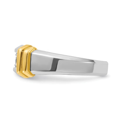 14k Two-tone Gold Men's 1/2 carat Diamond Complete Ring
