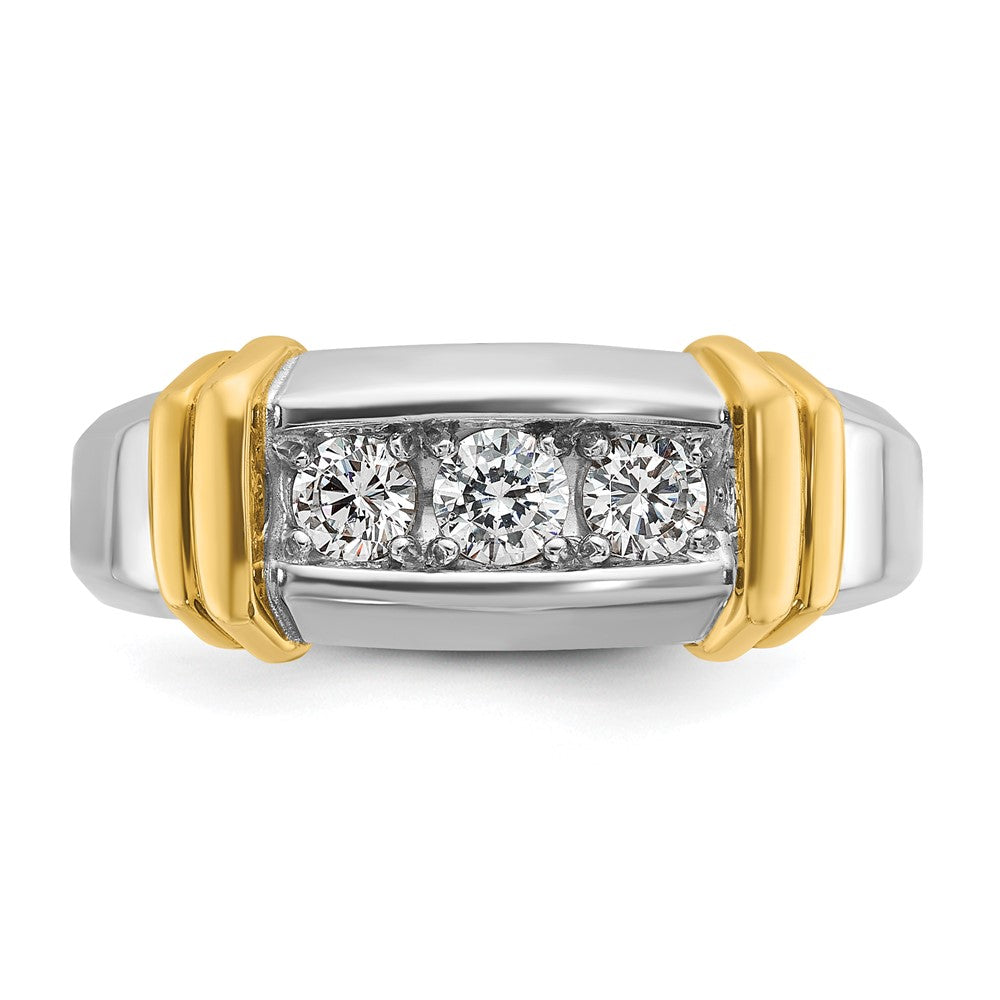 14k Two-tone Gold Men's 1/2 carat Diamond Complete Ring