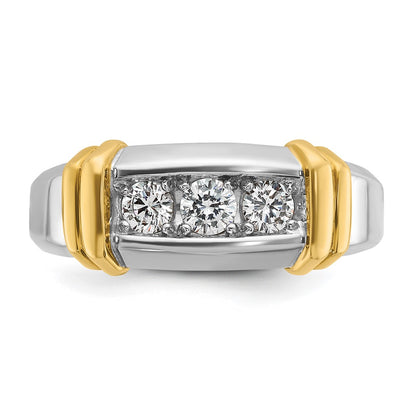14k Two-tone Gold Men's 1/2 carat Diamond Complete Ring
