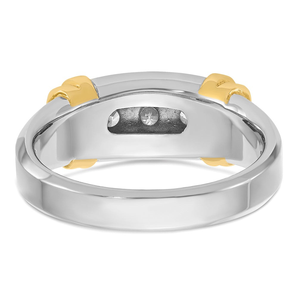 14k Two-tone Gold Men's 1/2 carat Diamond Complete Ring