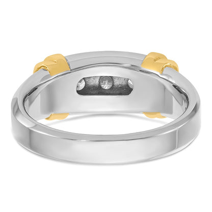 14k Two-tone Gold Men's 1/2 carat Diamond Complete Ring
