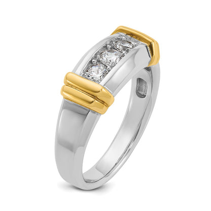 14k Two-tone Gold Men's 1/2 carat Diamond Complete Ring