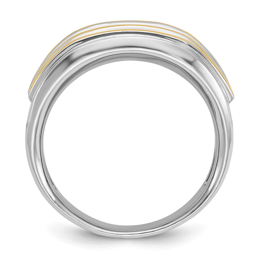 14k Two-tone Gold Men's 1/2 carat Diamond Complete Ring