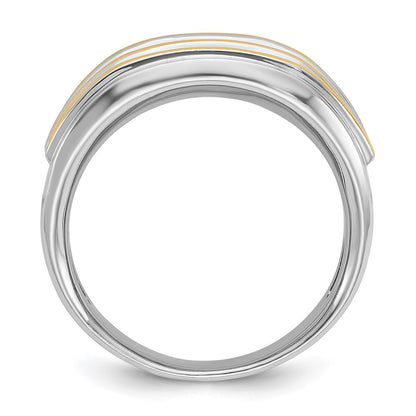 14k Two-tone Gold Men's 1/2 carat Diamond Complete Ring