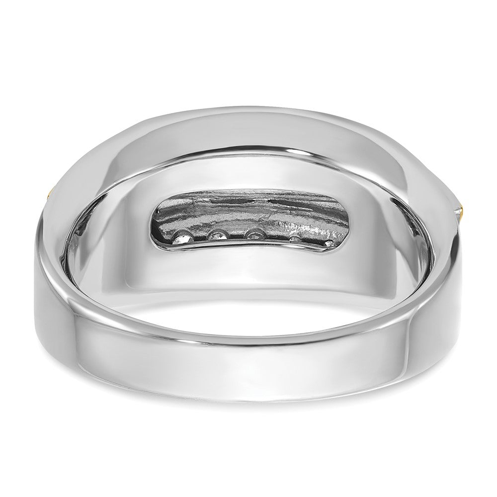 14k Two-tone Gold Men's 1/2 carat Diamond Complete Ring
