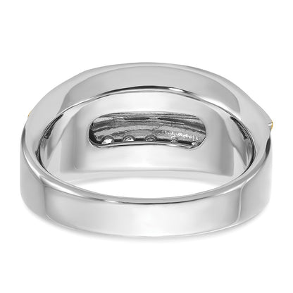 14k Two-tone Gold Men's 1/2 carat Diamond Complete Ring