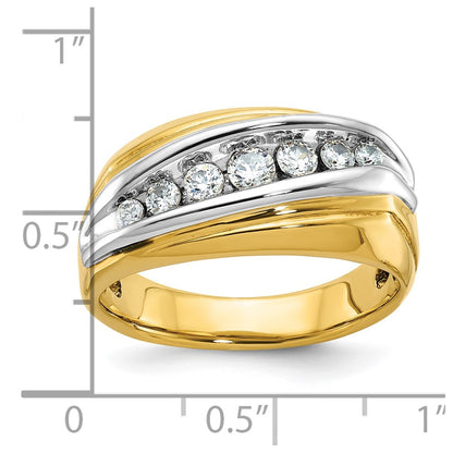 14k Two-tone Gold Men's 1/2 carat Diamond Complete Ring