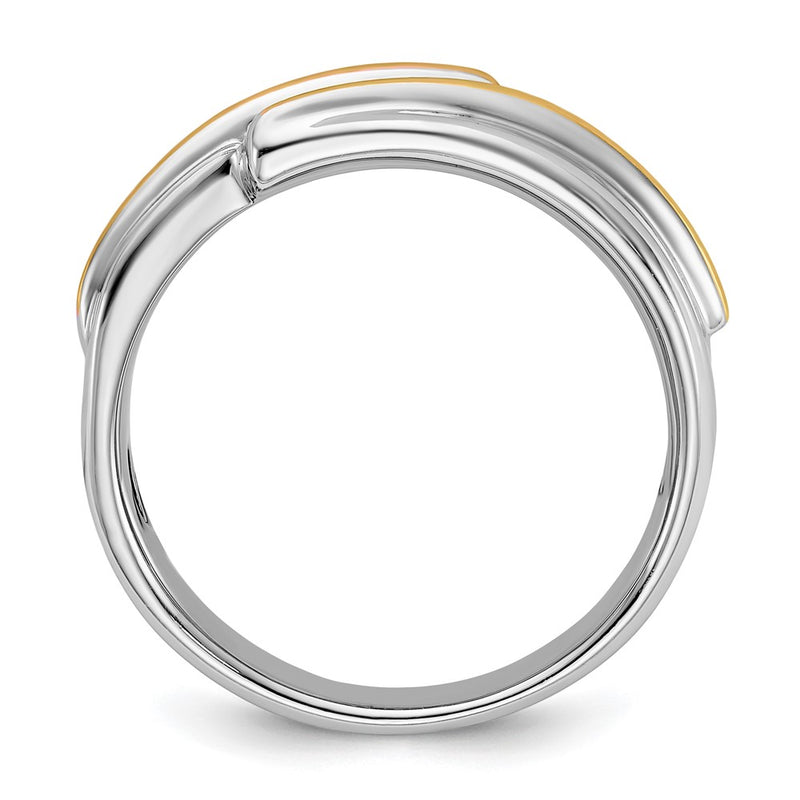 14k Two-tone Gold Men's 1/6 carat Diamond Complete Ring