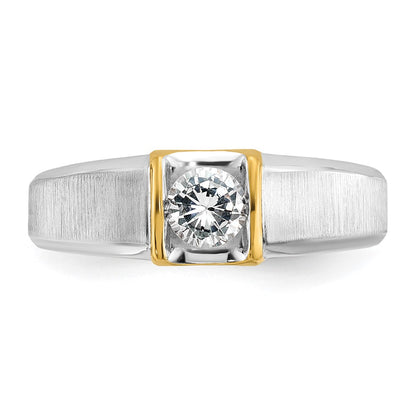 14k Two-tone Gold Men's 1/2 carat Diamond Complete Ring