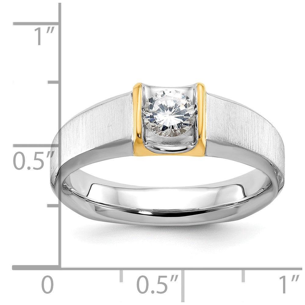 14k Two-tone Gold Men's 1/2 carat Diamond Complete Ring